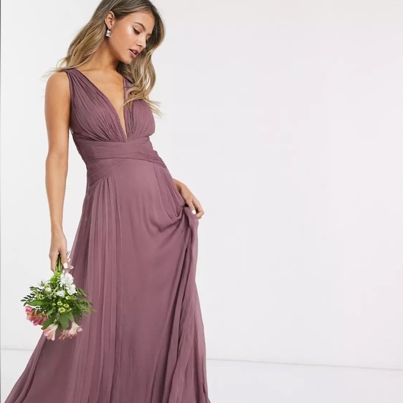 ASOS Dresses & Skirts - ASOS DESIGN Bridesmaid ruched bodice drape maxi dress with wrap waist